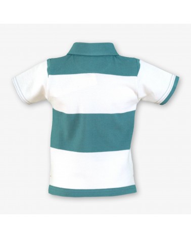 POLO BEBÉ NIÑO RAYAS TURQUESA Y BLANCO NELBLU