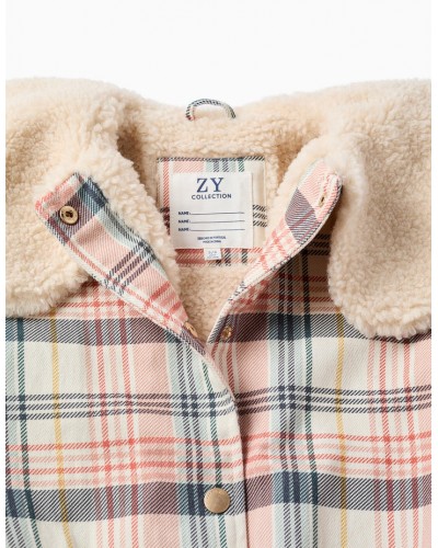 CAZADORA CUADROS CON CUELLO SHERPA ZIPPY
